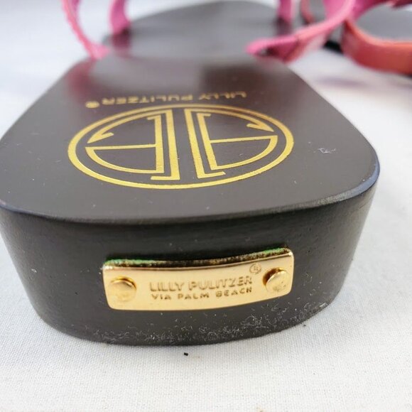 Lilly Pulitzer Phipps Slide Princess Pink Patent Leather Sandals Size 10B NWOB - Picture 2 of 10